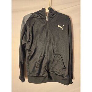 Puma zip Up Hooded Track Jacket Black Boys Size Small 7